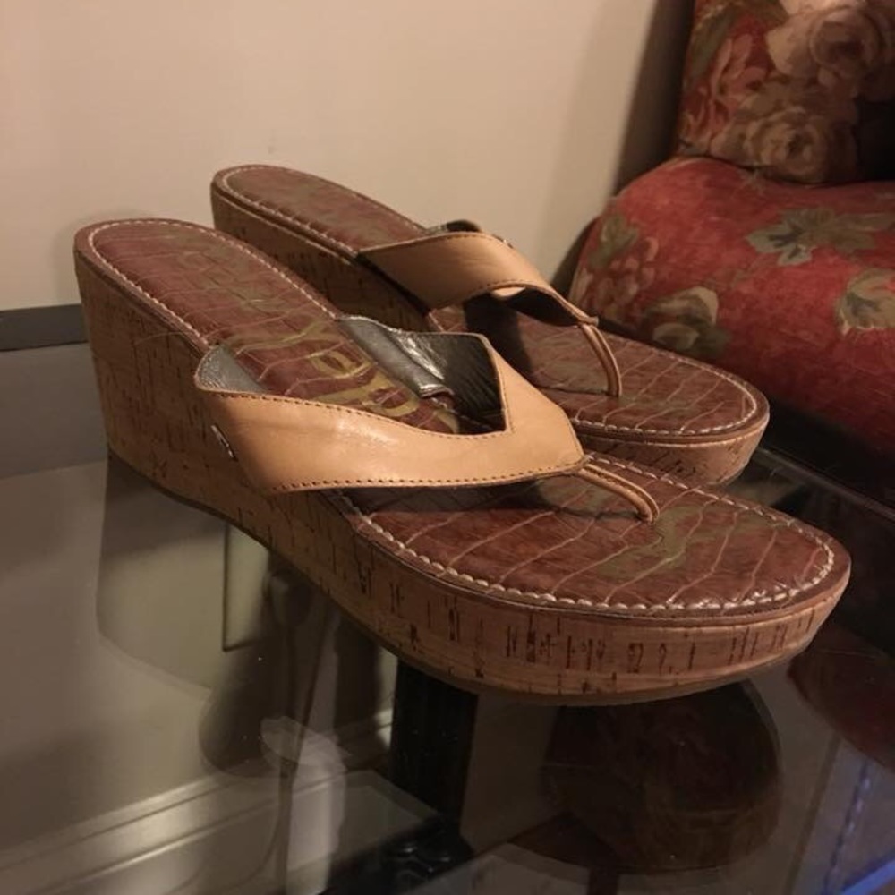 Sam Edelman wedge flip flops